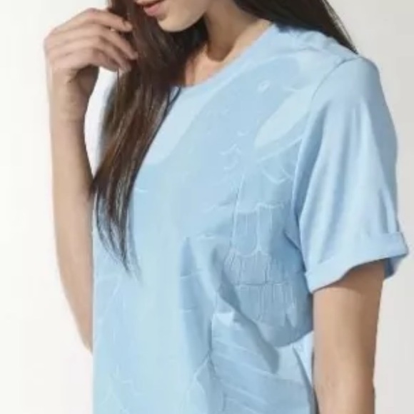 ADIDAS OG Rita Ora Boyfriend BLUE Tee Shirt Sz S - Picture 1 of 4